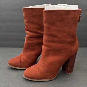 Express Rich Brown Suede Ankle Booties